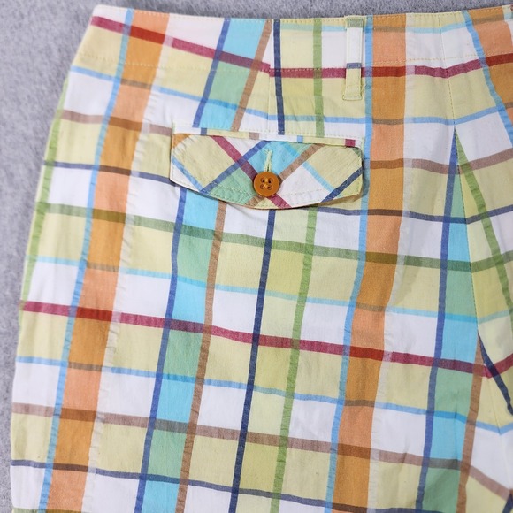 Liz Claiborne Plaid Shorts Womens 12 (32x9) Multicolor Cotton Blend Pockets - Picture 14 of 16